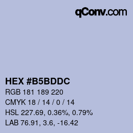 カラーコード: HEX #B5BDDC | qconv.com