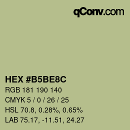 Color code: HEX #B5BE8C | qconv.com