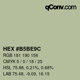 Color code: HEX #B5BE9C | qconv.com