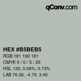 Color code: HEX #B5BEB5 | qconv.com