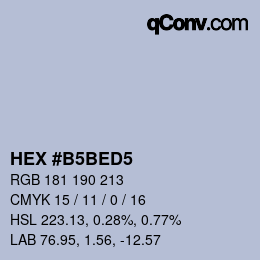 カラーコード: HEX #B5BED5 | qconv.com