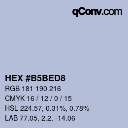 カラーコード: HEX #B5BED8 | qconv.com