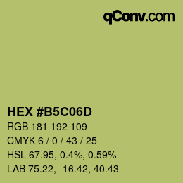 Color code: HEX #B5C06D | qconv.com
