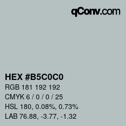 Color code: HEX #B5C0C0 | qconv.com