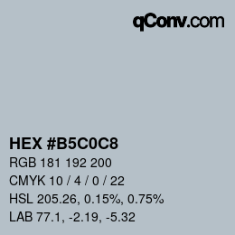 カラーコード: HEX #B5C0C8 | qconv.com