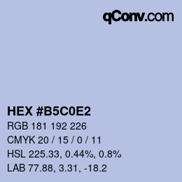 Color code: HEX #B5C0E2 | qconv.com