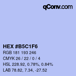 Farbcode: HEX #B5C1F6 | qconv.com