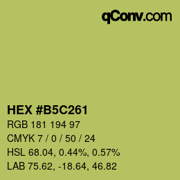 Farbcode: HEX #B5C261 | qconv.com