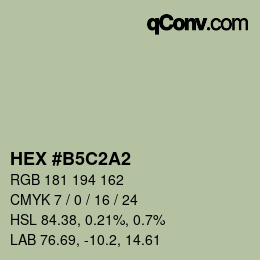 Color code: HEX #B5C2A2 | qconv.com