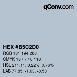 Color code: HEX #B5C2D0 | qconv.com