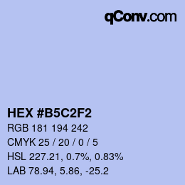 カラーコード: HEX #B5C2F2 | qconv.com
