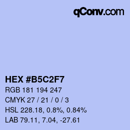 Color code: HEX #B5C2F7 | qconv.com