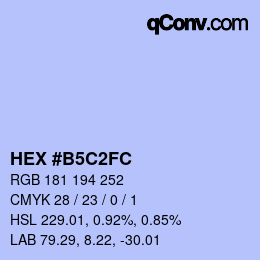 カラーコード: HEX #B5C2FC | qconv.com