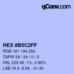 Color code: HEX #B5C2FF | qconv.com