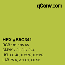 Color code: HEX #B5C341 | qconv.com