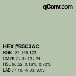 Farbcode: HEX #B5C3AC | qconv.com