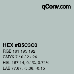Color code: HEX #B5C3C0 | qconv.com