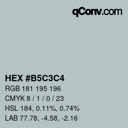 Color code: HEX #B5C3C4 | qconv.com