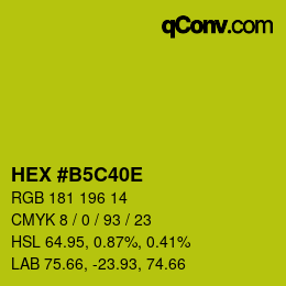 Farbcode: HEX #B5C40E | qconv.com