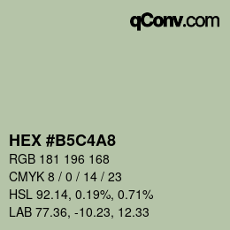Color code: HEX #B5C4A8 | qconv.com