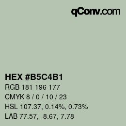 Farbcode: HEX #B5C4B1 | qconv.com