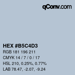 Color code: HEX #B5C4D3 | qconv.com