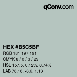Farbcode: HEX #B5C5BF | qconv.com