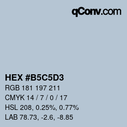 Color code: HEX #B5C5D3 | qconv.com