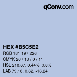 Farbcode: HEX #B5C5E2 | qconv.com