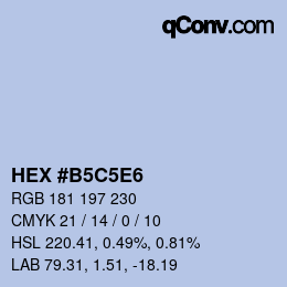 Color code: HEX #B5C5E6 | qconv.com