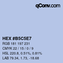 Color code: HEX #B5C5E7 | qconv.com