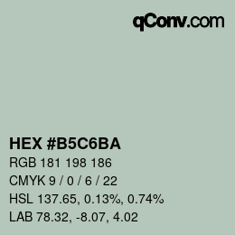 Color code: HEX #B5C6BA | qconv.com