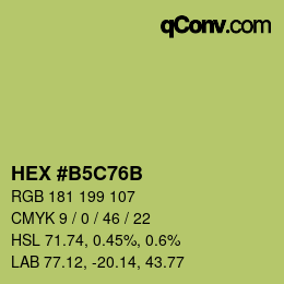 Color code: HEX #B5C76B | qconv.com
