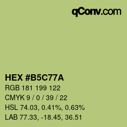 カラーコード: HEX #B5C77A | qconv.com