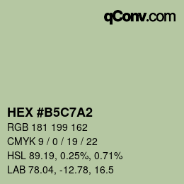 カラーコード: HEX #B5C7A2 | qconv.com
