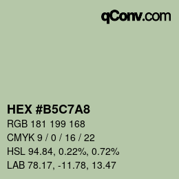 Color code: HEX #B5C7A8 | qconv.com