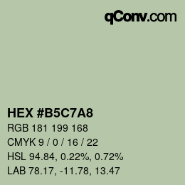 カラーコード: HEX #B5C7A8 | qconv.com