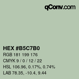 Color code: HEX #B5C7B0 | qconv.com