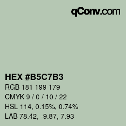 カラーコード: HEX #B5C7B3 | qconv.com