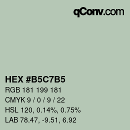 Color code: HEX #B5C7B5 | qconv.com