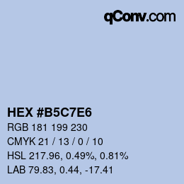 Color code: HEX #B5C7E6 | qconv.com