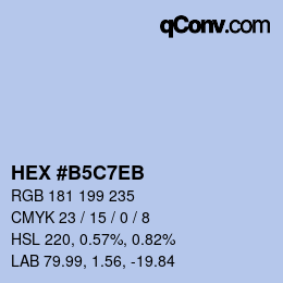 Color code: HEX #B5C7EB | qconv.com