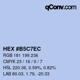 Color code: HEX #B5C7EC | qconv.com