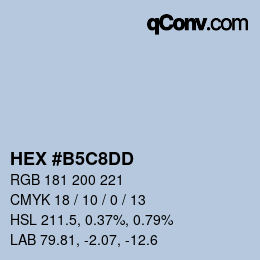 カラーコード: HEX #B5C8DD | qconv.com