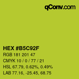 Color code: HEX #B5C92F | qconv.com