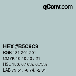 Color code: HEX #B5C9C9 | qconv.com