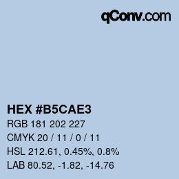 カラーコード: HEX #B5CAE3 | qconv.com