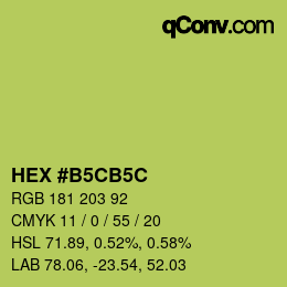Color code: HEX #B5CB5C | qconv.com