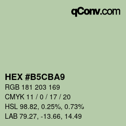 カラーコード: HEX #B5CBA9 | qconv.com