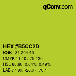 カラーコード: HEX #B5CC2D | qconv.com